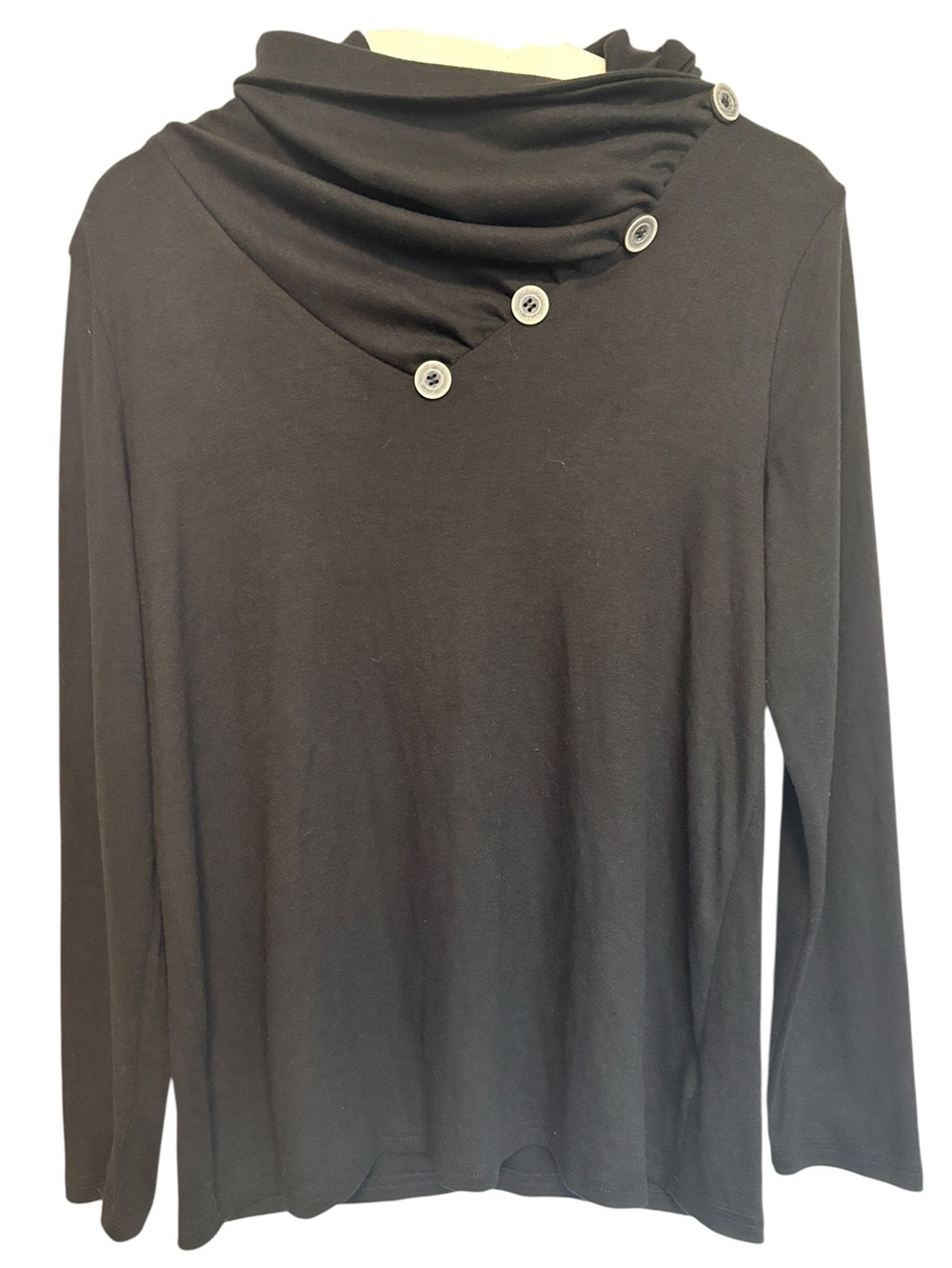 WEACZZY Black Cowl Neck Long Sleeve Top – Size M